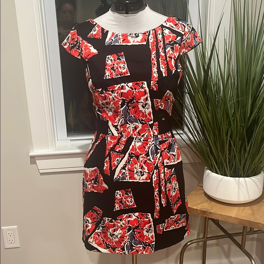 Floral Geometric Print Dress